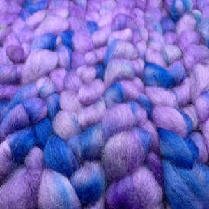 PNWWW Coopworth Wool Roving 4oz: Blueberry Taffy