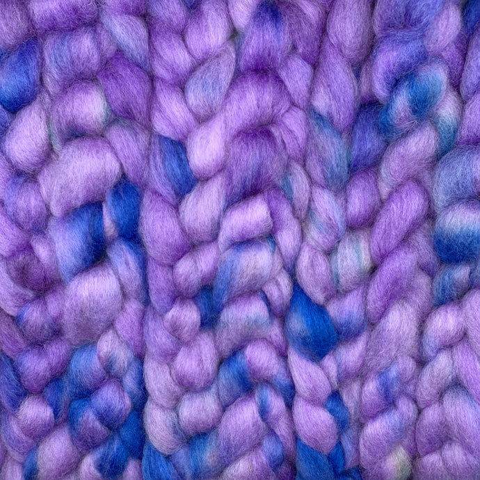 PNWWW Coopworth Wool Roving 4oz: Blueberry Taffy