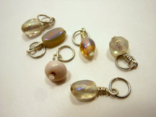 Dusky Pink: Set of 6 Indian Glass Stitch Markers