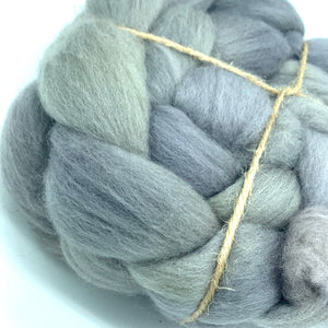 100% Polworth Wool Roving 4oz: Fossil