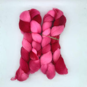 100% BFL Wool Roving Bonbon 2oz: Forbidden Cotton Candy