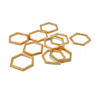 Metal Stitch Markers ~ Copper Hexagons ~ Set of 10