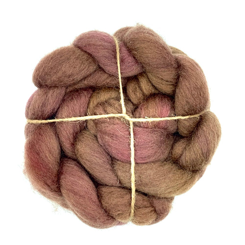 100% Corriedale Wool Roving 4oz: Chocolate Covered Cherries
