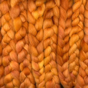 PNWWW Coopworth Wool Roving 4oz: Persimmon