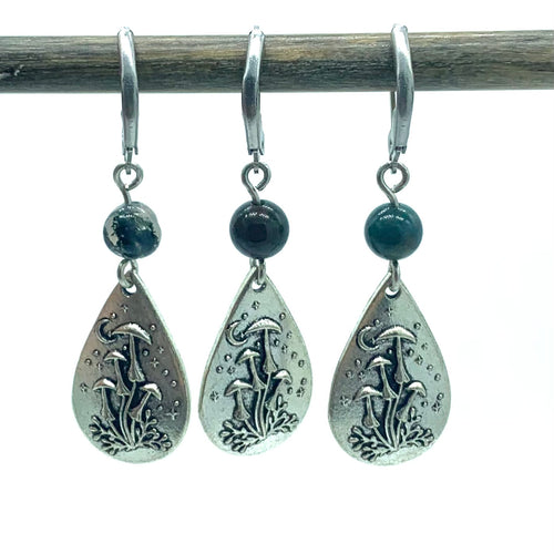 Handmade Single Metal Stitch Marker ~ Mushroom No.4