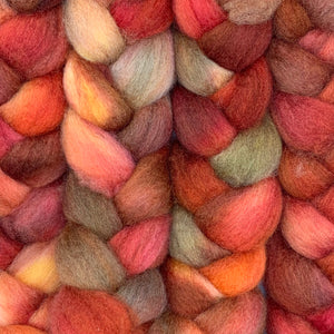 100% BFL Wool Roving 4oz: Autumn on Gilman
