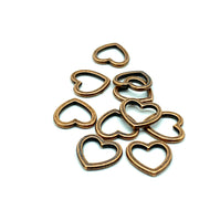 Metal Stitch Markers ~ Bronze Hearts <3 ~ Set of 10