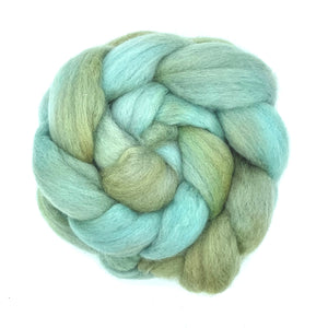 100% Corriedale Wool Roving 4oz: Rough Turquoise