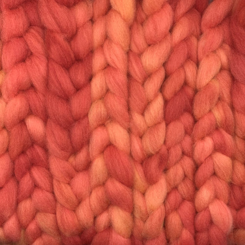 PNWWW Crossbred Blend Wool Roving 4oz: Peach Bellini