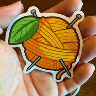 Orange Knitting Stickers