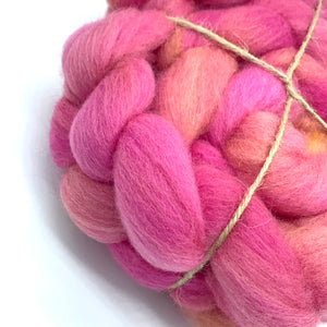 100% Polworth Wool Roving 4oz: So Frickin' Pink