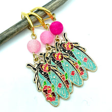 Handmade Single Metal Stitch Marker ~ Floral Cicada