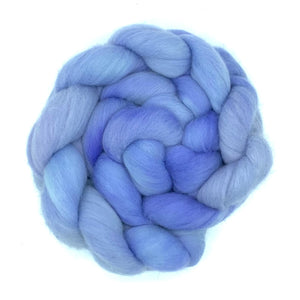 100% Polworth Wool Roving 4oz: Periwinkle Daydream