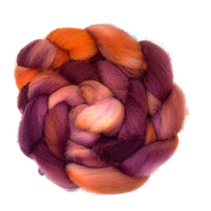 100% Shetland Wool Roving 4oz: Sangria