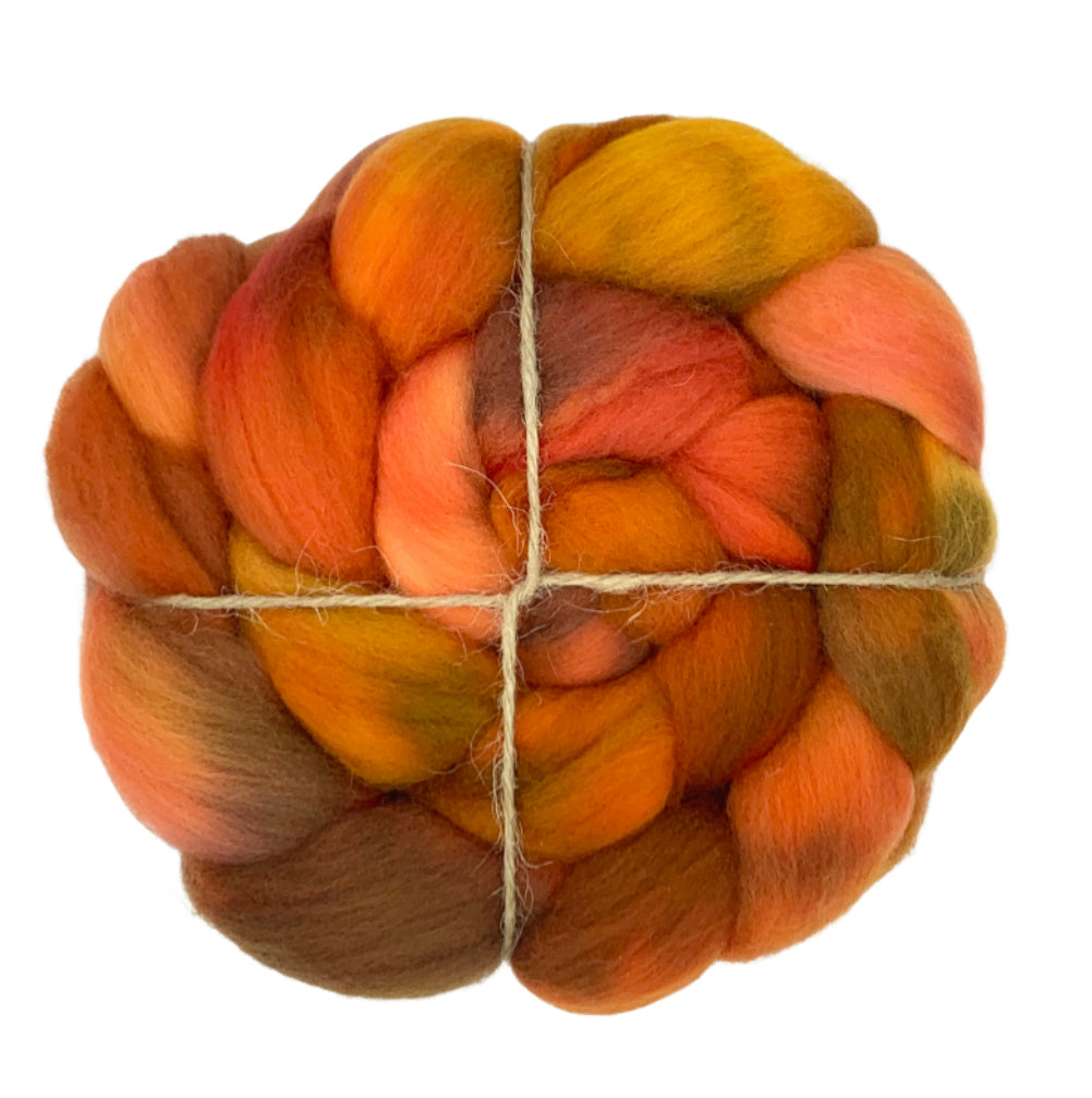 100% Polworth Wool Roving 4oz: Autumn on Gilman