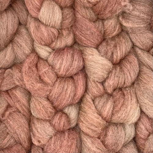 100% Shetland Wool Roving 4oz: Burlwood