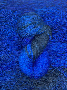 Mismated :  Steller's Jay ~ Superwash Merino Wool and Silk