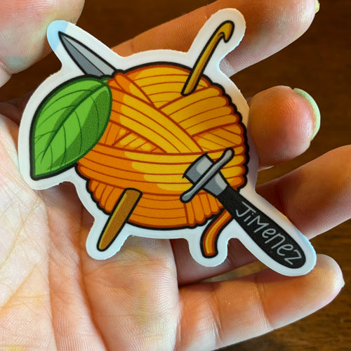 Orange Crochet Sticker