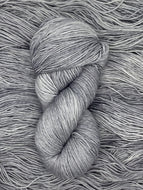 Hand Dyed Fingering Weight Superwash Merino cashmere nylon yarn in silver gray