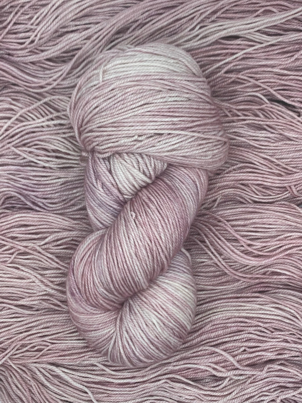 Hand Dyed Fingering Weight Superwash Merino cashmere nylon yarn in soft pink