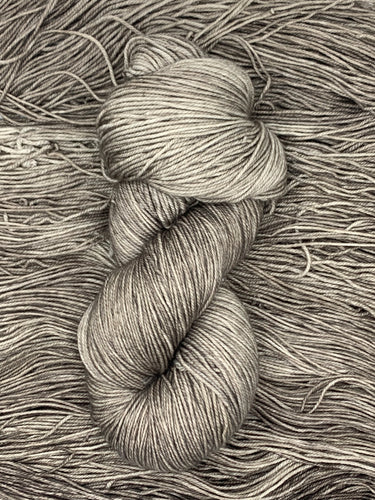 Hand Dyed Fingering Weight Superwash Merino cashmere nylon yarn in brown gray 