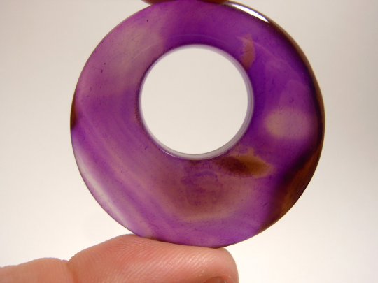 Natural Stone Agate Shawl Pin ~ Purple and Chocolate Striped Agate #4040
