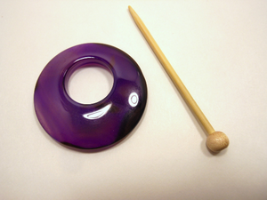 Natural Stone Agate Shawl Pin ~ Purple and Chocolate Striped Agate #4040