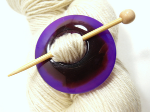 Natural Stone Agate Shawl Pin ~ Purple and Chocolate Agate #4041