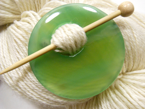 Natural Stone Agate Shawl Pin ~ Soft Green Agate #4551