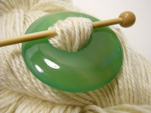 Natural Stone Agate Shawl Pin ~ Soft Green Agate #6022