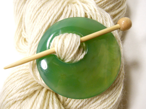 Natural Stone Agate Shawl Pin ~ Green Dragon Agate #9402