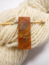 Handmade Natural Stone Shawl Pin ~ Wire Wrapped Stone ~ Agate Column F