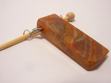 Handmade Natural Stone Shawl Pin ~ Wire Wrapped Stone ~ Agate Column F