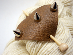 Studded Leather Shawl Pin ~ Austin Brownstone