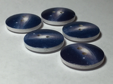 Wooden Galaxy Buttons ~ Medium ~ Set of 5 ~ Blue Galaxies