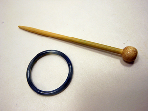 Natural Stone Shawl Pin ~ Blue Stone Ring A