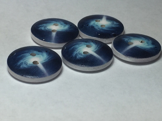 Galaxy Buttons ~ Medium ~ Blue Supernovas ~ Set of 5