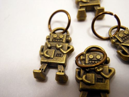 Electric Love: Set of 6 Robot Stitch Markers