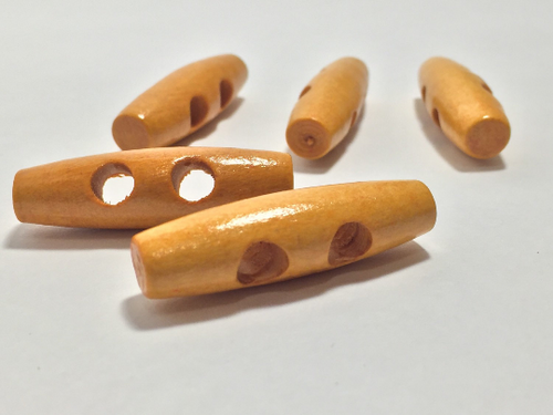 Butterscotch Wooden Toggle Buttons ~ Set of 5
