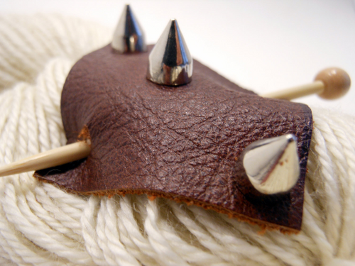 Studded Leather Shawl Pin ~ Chesterfield