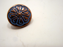 Metal Buttons Set of 5: Copper Celtic Floral Metal Shank Buttons ~ Celtic Knot Floral Patina'd Copper Metal Buttons 1/2" Diameter
