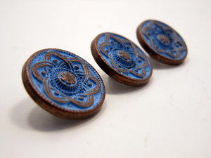 Metal Buttons Set of 5: Copper Celtic Daisy Metal Shank Buttons ~ Celtic Knot Daisy Patina'd Copper Metal Buttons 9/16" Diameter