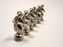 Silver Knights: Set of 6 Chess Stitch Markers