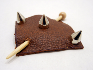 Studded Leather Shawl Pin ~ Lockport