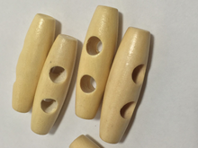 Natural Wooden Toggle Buttons ~ Set of 5