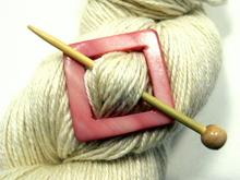 Mother of Pearl Square Shawl Pin "Nootka Rose"