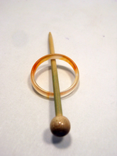 Natural Stone Shawl Pin ~ Orange Stone Ring B