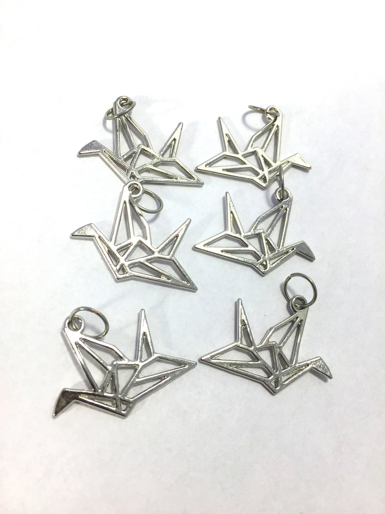 Origami Cranes Set of 6 Stitch Markers SeattleSkyDyeworks