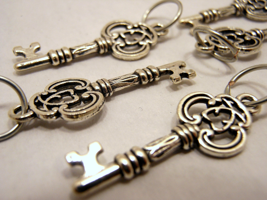 Ornate Keys: Set of 6 Stitch Markers