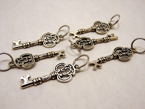 Ornate Keys: Set of 6 Stitch Markers